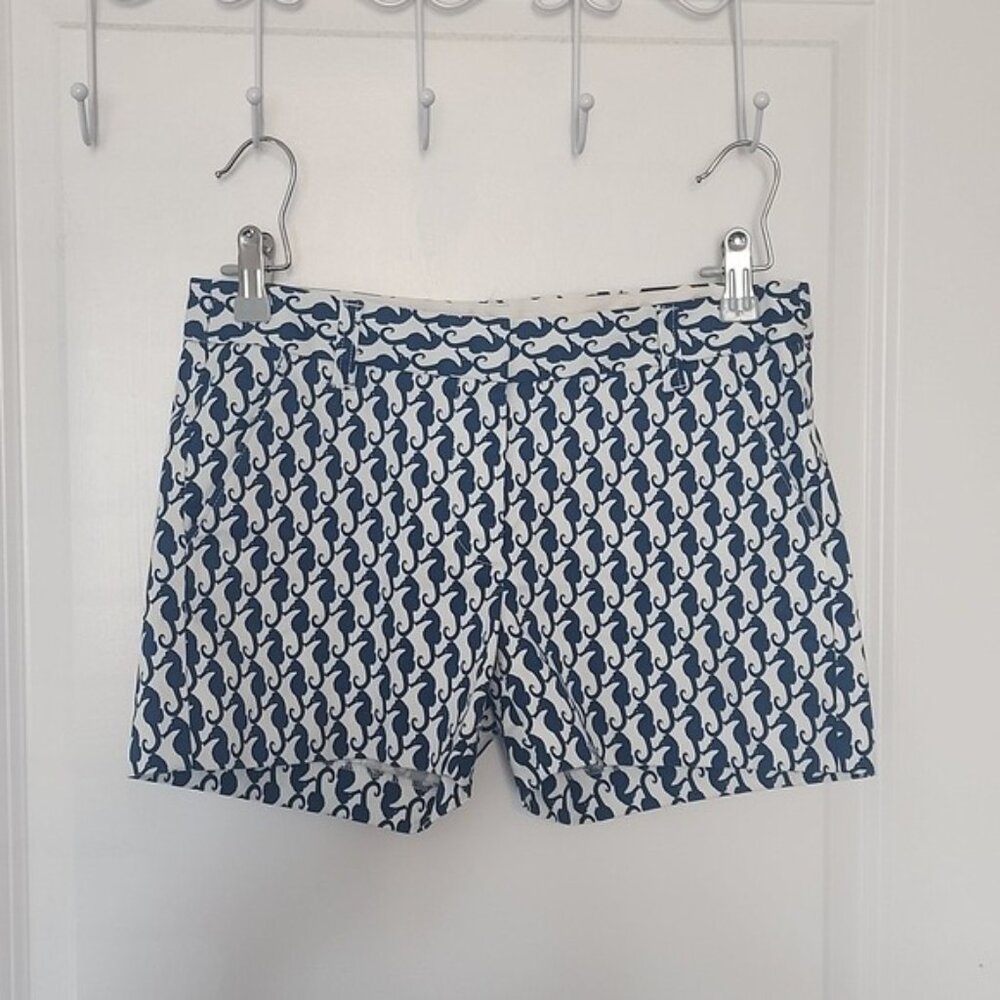 Crewcuts Seahorse Print Blue/White Chino Shorts Size 14